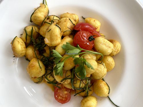 Gnocchi mit Mönchsbart  at Laegernstuebli in Boppelsen