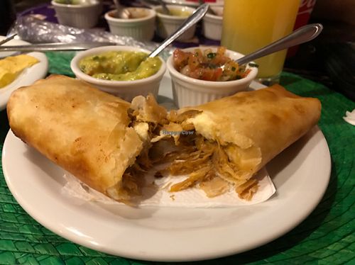 Flauta (with jackfruit meat) at Nacho Libre in Sao Paulo
