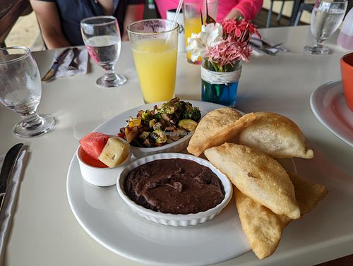 Belizean Vegan breakfast! at Maya Beach Hotel Bistro in Placencia