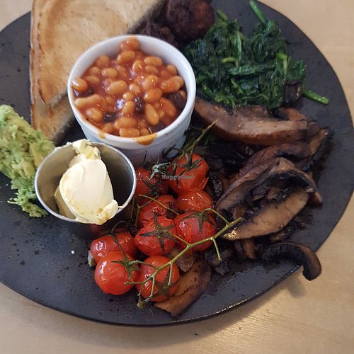 Vegan cooked breakfast  at Wayland's Yard in Worcester