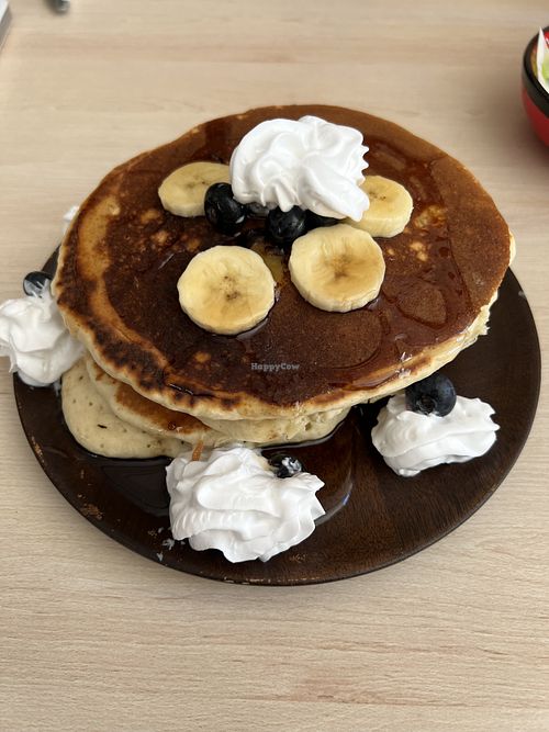 Vegan pancakes with vegan cream   at The Corra Linn in Salou