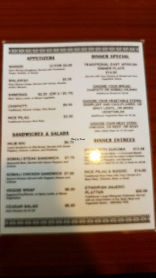 second side menu at Fatima's in Worcester