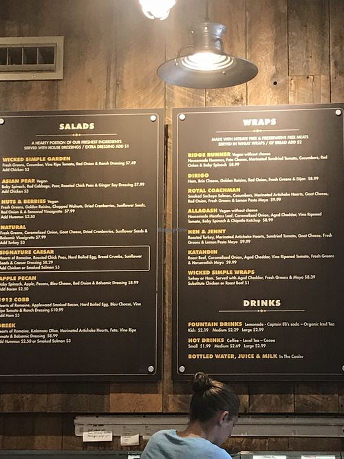 Part of the menu with the majority of the options at 1912 Cafe in Freeport