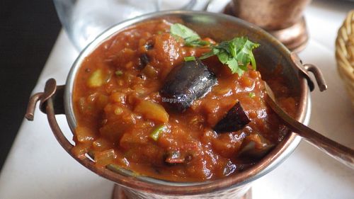 Spicy aubergine curry at The South Indian - Vesterbrogade in Copenhagen