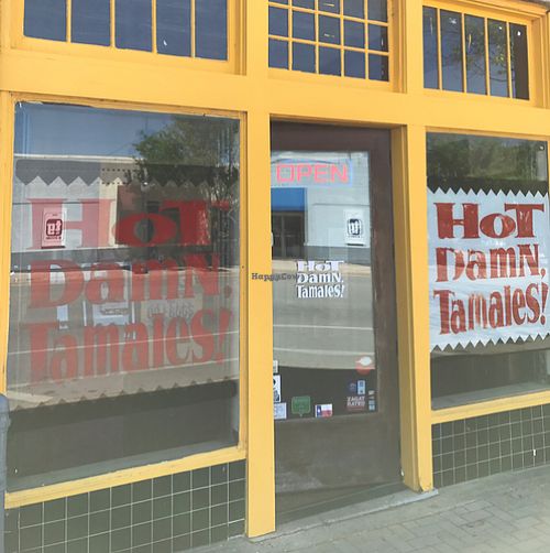 out front  at Hot Damn Tamales in Fort Worth