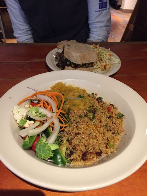Quinoa Grain Bowl & Veggie Burger at Horn O Plenty in Bedford