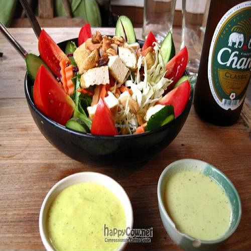 Vegan salad with cashew nuts at Blue Diamond in Chiang Mai