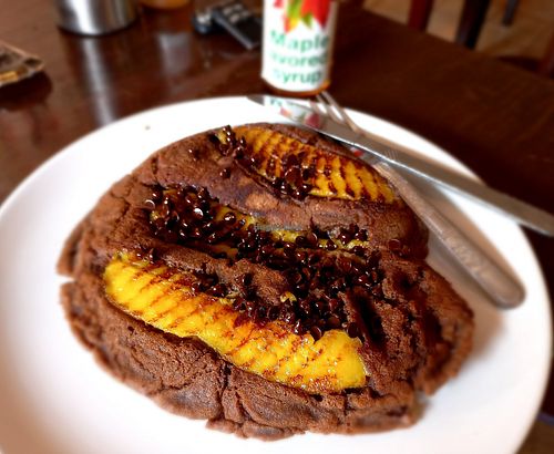 Banana choco pancake - vegan on request at Blue Diamond in Chiang Mai