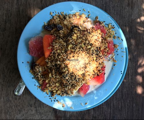 Vegan Muesli with Fruits and Soymilk (~80 Baht) at Blue Diamond in Chiang Mai