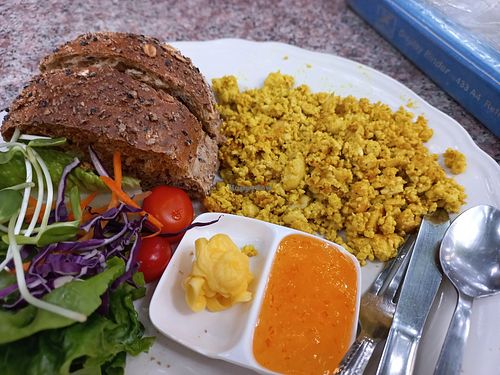 Vegan tofu scramble at Blue Diamond in Chiang Mai