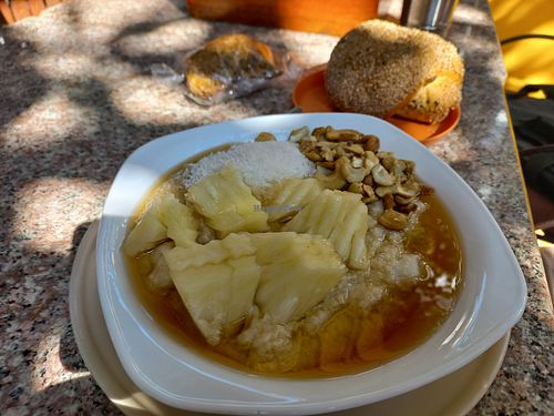 Porridge with toppings at Blue Diamond in Chiang Mai