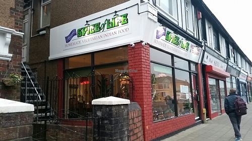 outside at Mangla's Spice of Life in Cardiff
