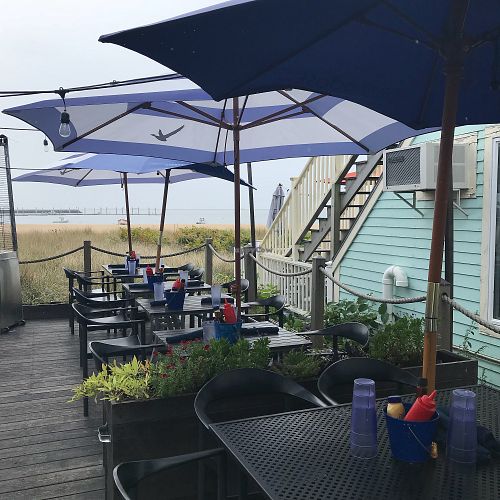 Outside seating at Tin Pan Alley in Provincetown