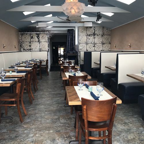 Inside seating at Tin Pan Alley in Provincetown