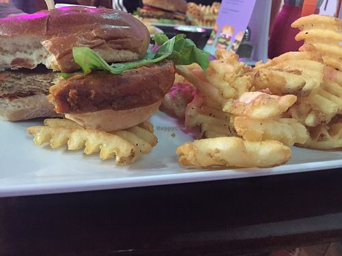 Faux-chick with the special sauce !!! at Morels Cafe in Louisville