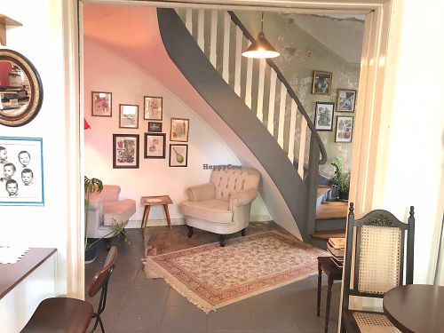 Relaxing  at Estomago Cafe Vegano in Porto Alegre