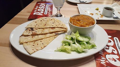 Tawa roti with aalo sabji at My Mom's Rasoi in Brampton