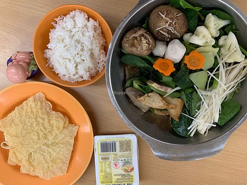 Steamboat ingredients. Photo by Henry Lau aka Mr Purple. at Kong Meng San Phor Kark See Monastery in Central Singapore