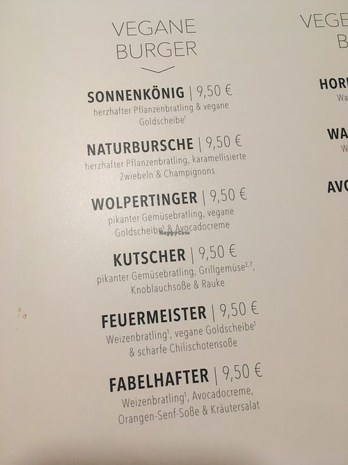Vegan burger selection  at MUC - Hans im Glück - T2 in Munich