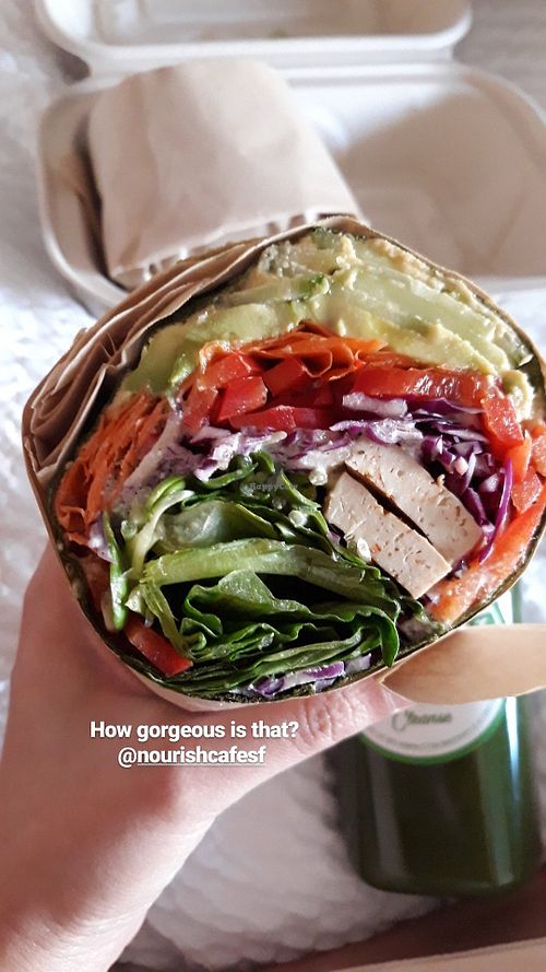 Awesome wrap! at Nourish Cafe in San Francisco