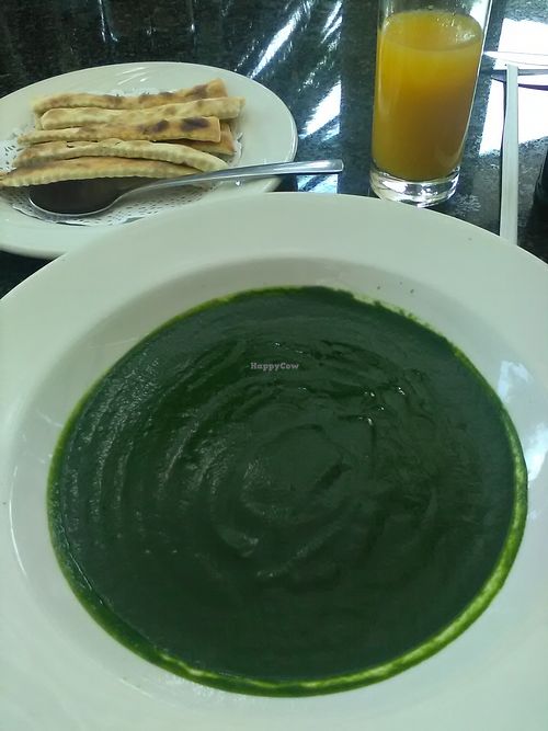 Delicious spinach soup at Da Vicenzo in Johannesburg