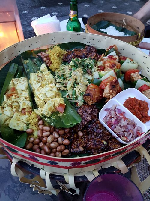 Traditional Balinese vegan fest for 2 people.  at Amarta Beach Cottage in Manggis