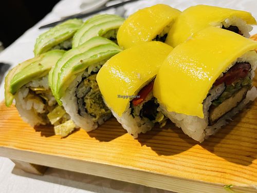 Avocado and mango rolls - amazing!! at Tong De Veggie 同德素食 in Kowloon