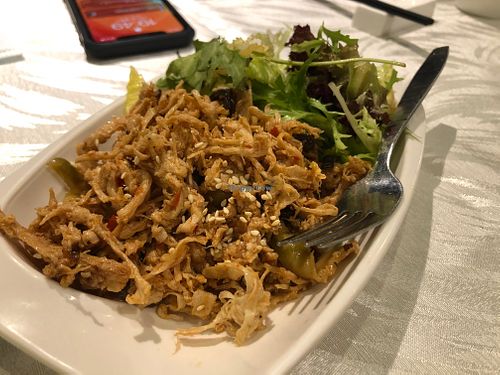 Shredded veg chicken at Tong De Veggie 同德素食 in Kowloon