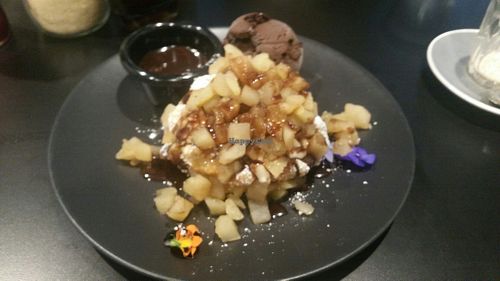 Apple crumble waffle at Black Waffle in Northcote