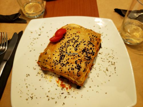 Vegan moussaka at Healthy Bites in Athens