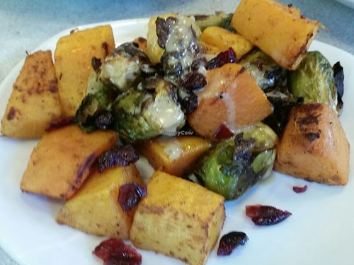 squash and brussel sprouts at LYFE Kitchen in Playa Vista