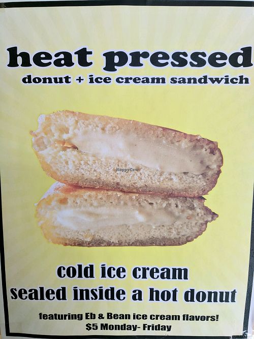 Ice cream donut sandwich at Doe Donuts in Portland