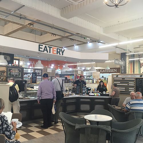 the food counter at LIV Organic & Natural Food Market in Liverpool
