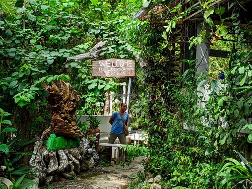 On the walk into 9 Angels Warung at 9 Angels Warung in Ubud