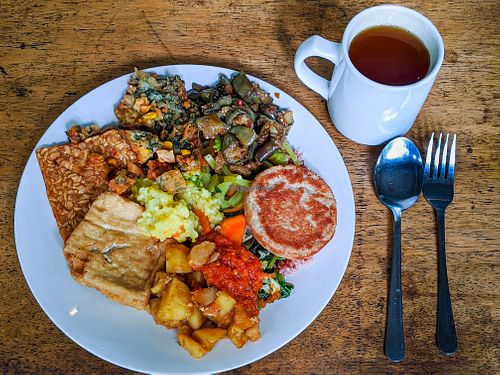 My meal from the buffet at 9 Angels Warung at 9 Angels Warung in Ubud