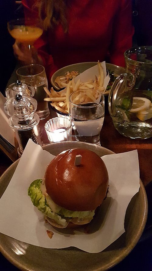 burger & fries at Jack's Bar in South East London
