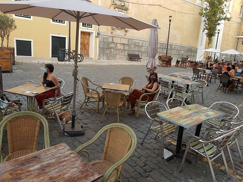 Outside seating at Petite Sophie in Mahon
