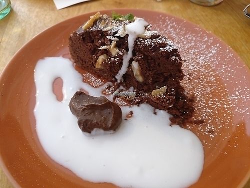 Chocolate cake half portion at Marcel and Georges in Porto