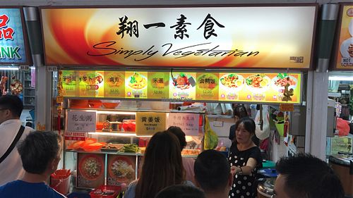 a good selection of vegetarian dishes  at Simply Vegetarian - Food Stall in East Singapore