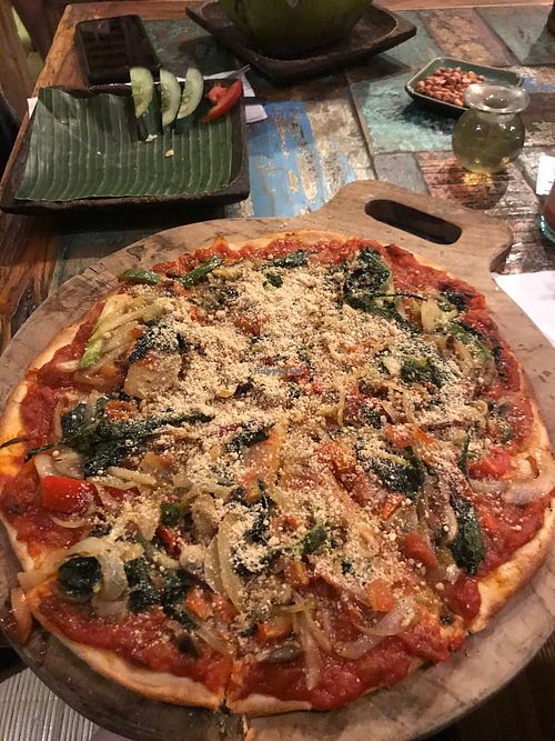 best vegan pizza ever at Atman Nourish Kafe in Ubud