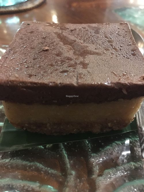 Raw chocolate caramel slice  at Atman Nourish Kafe in Ubud