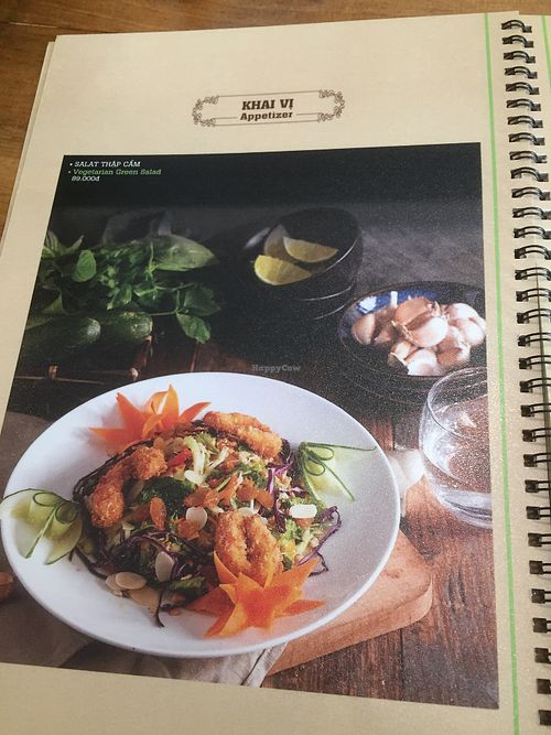 Menu at Vegan Kitchen in Ho Chi Minh City