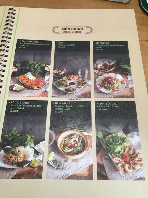 Menu at Vegan Kitchen in Ho Chi Minh City