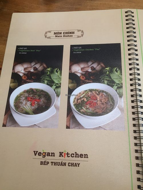 Menu at Vegan Kitchen in Ho Chi Minh City