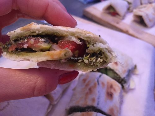 Zataar and veggie wrap at Hajde in Budva