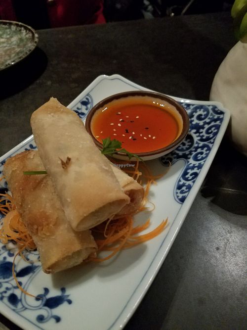Fried taro rolls (vegan) at DC Noodles in Washington