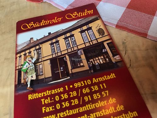 menu at Sudtiroler Stubn in Arnstadt