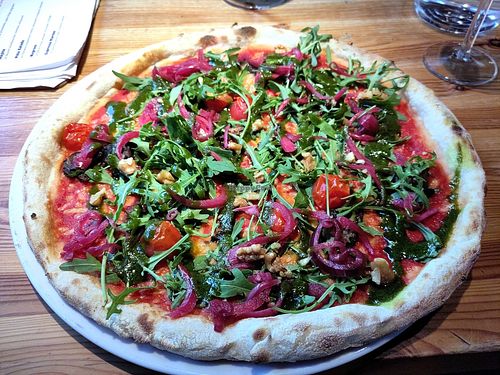 Pizza with vegan cheese at Sitko Pizza & Bar in Tampere