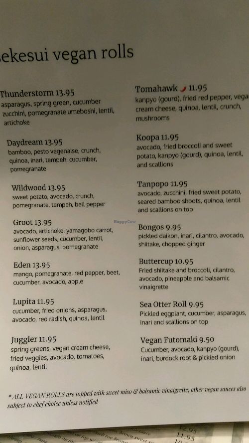 Ask for the vegan menu!!!! at Tokyo in Chattanooga