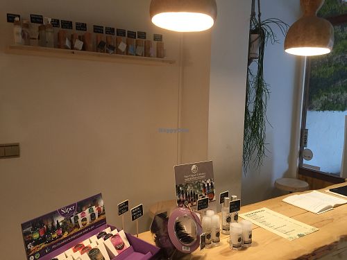 desk at Vegere Vegan Beauty in Barcelona